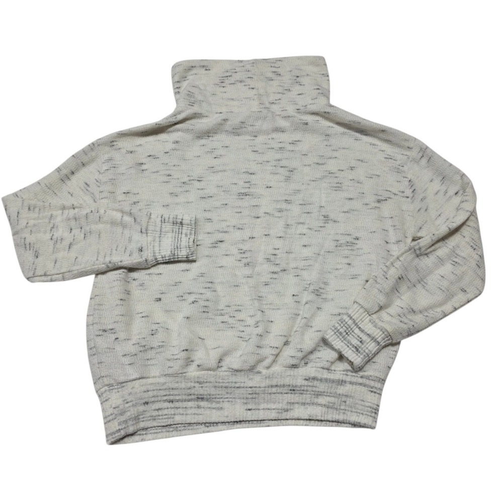 Anthropologie Pullover Sweater Women XS Cream Space Dye Mock Neck Knit Top